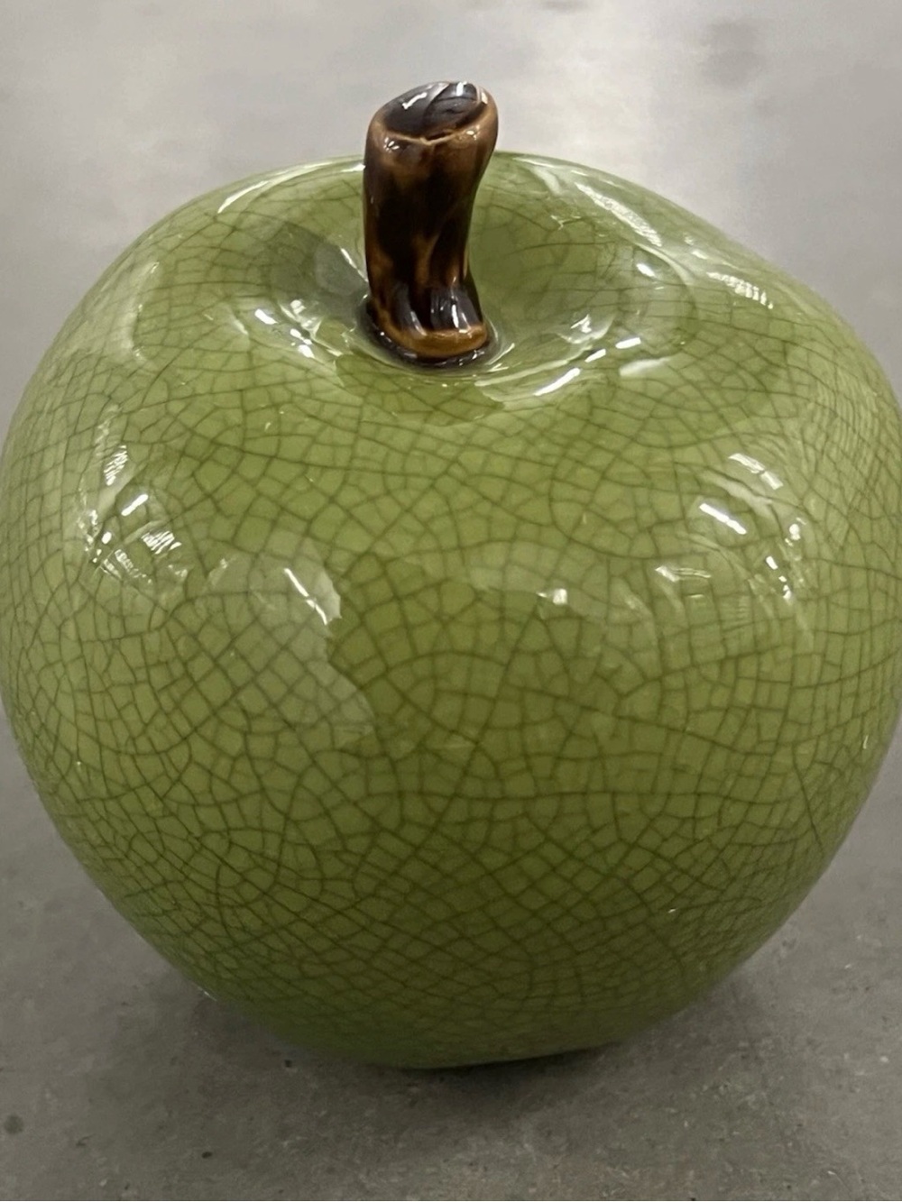 Green Ceramic Apple. Back to School. Teacher Gift. Education.